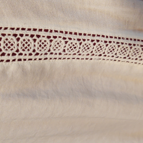 Loft Lace Embellished Flowy Tunic Tank Blouse Cream XSP - Picture 5 of 12